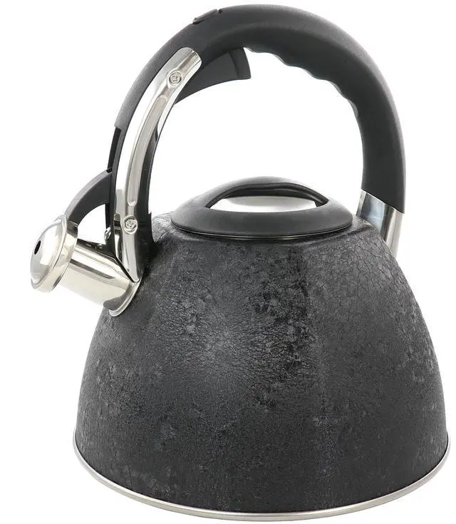 Main image of Mr. Coffee 3 Quart Stainless Steel Whistling Tea Kettle with Stay Cool Handle in Black 510116486M