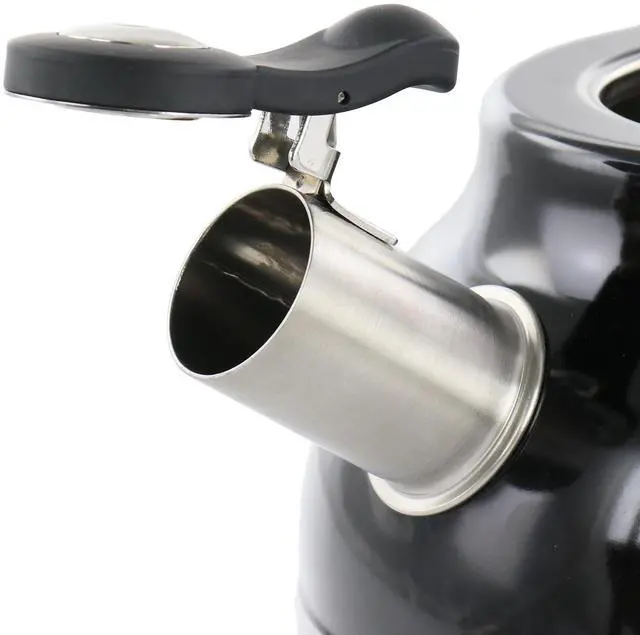 Alt view image 3 of 5 - Kenmore Elite 2.3 Quart Stainless Steel Whistling Tea Kettle in Black  510119680M
