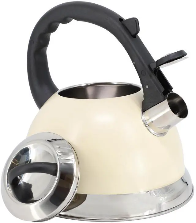 Alt view image 2 of 7 - Mr. Coffee Clarefield 2.4 Quart Stainless Steel Whistling Tea Kettle in White  510122244M