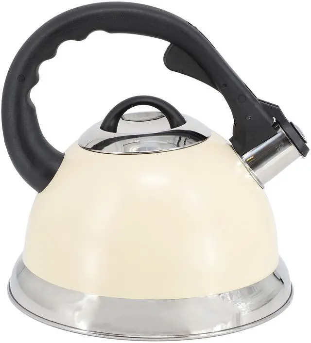 Alt view image 3 of 7 - Mr. Coffee Clarefield 2.4 Quart Stainless Steel Whistling Tea Kettle in White  510122244M
