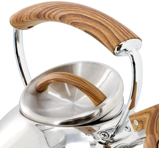 Alt view image 4 of 5 - Mr. Coffee Fremont 2 Quart Mirror Polish Stainless Steel Whistling Tea Kettle  510122637M