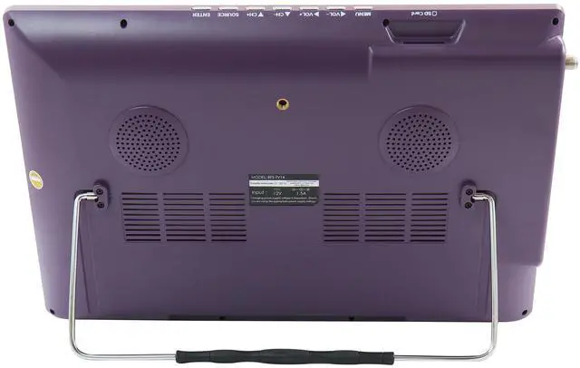 Alt view image 7 of 7 - beFree Sound Portable Rechargeable 14 Inch LED TV with HDMI, SD/MMC, USB, VGA, AV In/Out and Built-in Digital Tuner in Purple