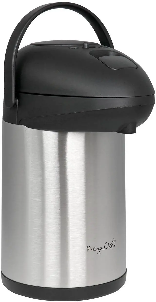 Alt view image 2 of 7 - MegaChef 3 Liter Stainless Steel Vacuum Body Pump Cap Air Pot
