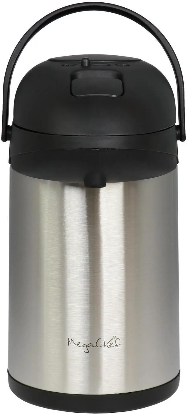 Alt view image 3 of 7 - MegaChef 3 Liter Stainless Steel Vacuum Body Pump Cap Air Pot