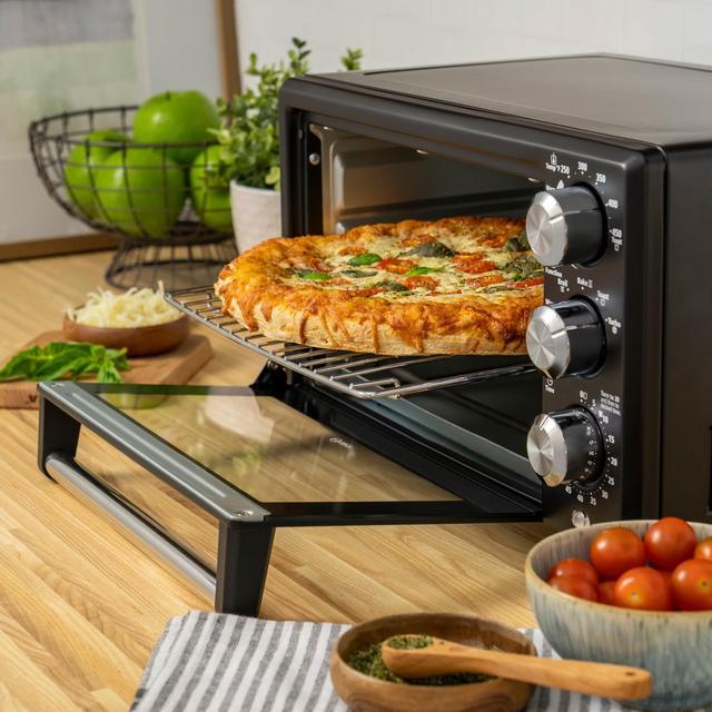 Alt view image 15 of 15 - Oster 4-Slice Matte Black Compact Toaster Oven 2132650