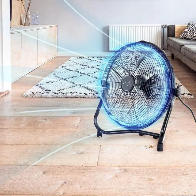 Alt view image 7 of 8 - Vie Air 20 Inch Twin Pack Industrial Tilting High Velocity 3 Speed Metal Floor Fan