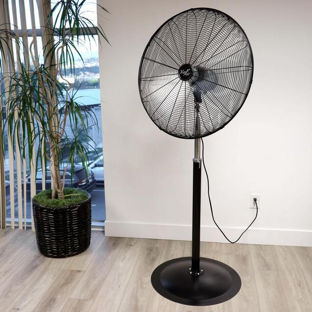 Alt view image 7 of 8 - Vie Air 30 Inch Industrial Heavy Duty Pedestal Oscillating Metal Stand Fan