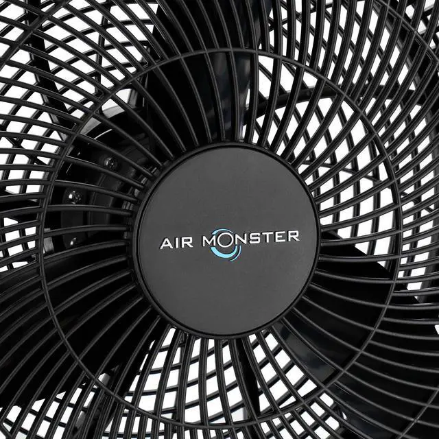 Alt view image 5 of 7 - Air Monster 16 Inch Air Circulator 3 Speed Adjustable Angle Floor Fan in Black