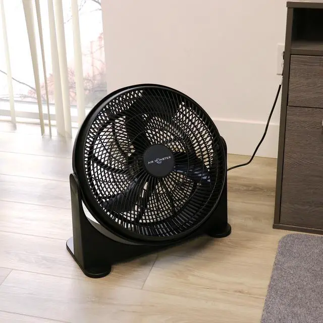 Alt view image 6 of 7 - Air Monster 16 Inch Air Circulator 3 Speed Adjustable Angle Floor Fan in Black