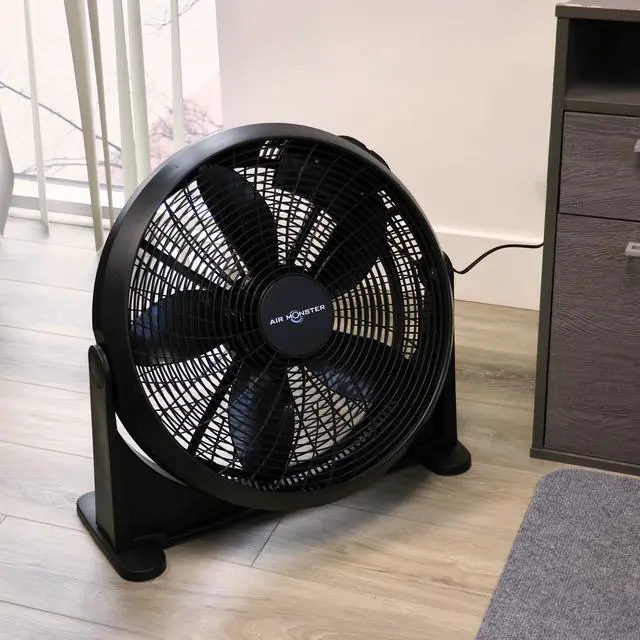 Alt view image 6 of 7 - Air Monster 20 Inch Air Circulator Wall Mountable 3 Speed Fan in Black