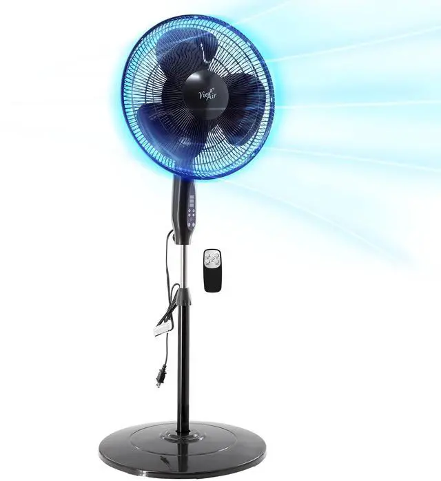 Main image of Vie Air 16 Inch 3 Speed Oscillating Stand Fan with Remote Control in Black