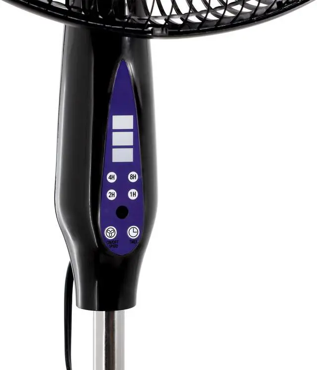 Alt view image 4 of 7 - Vie Air 16 Inch 3 Speed Oscillating Stand Fan with Remote Control in Black