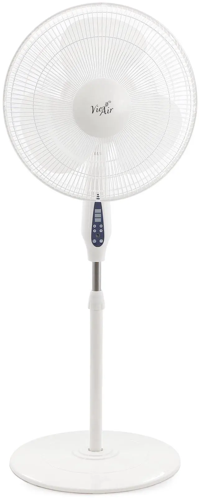 Alt view image 3 of 7 - Vie Air 16 Inch 3 Speed Oscillating Stand Fan with Remote Control in White
