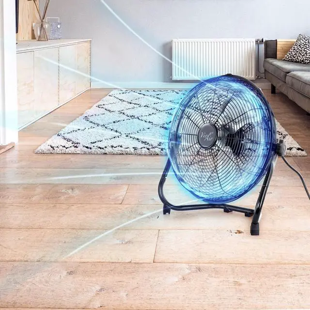 Alt view image 7 of 7 - Vie Air Twin 12 Inch High Velocity All Metal Tilting 3 Speed Floor Fan