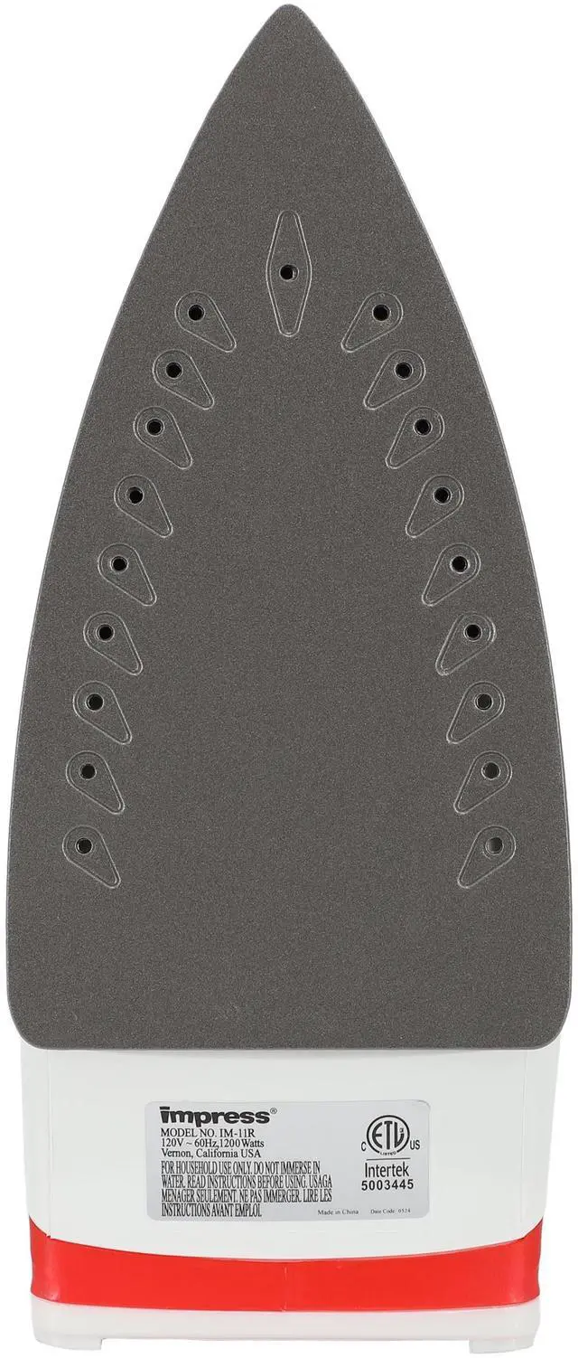 Alt view image 4 of 5 - Impress 1200 Watt Compact & Lightweight Steam & Dry Iron in Red