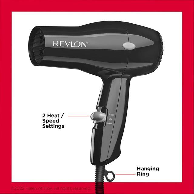 Alt view image 15 of 16 - Revlon Essentials 1875W Black 2 Heat Compact Hair Dryer RVDR5034