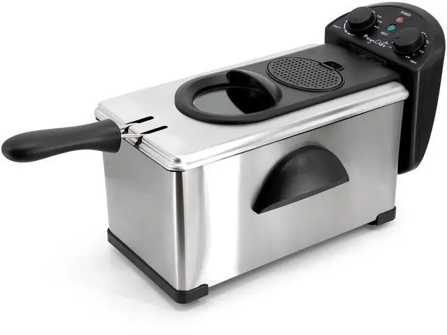 Alt view image 5 of 7 - MegaChef 3.17 Quart Stainless Steel Electric Deep Fryer with Timer