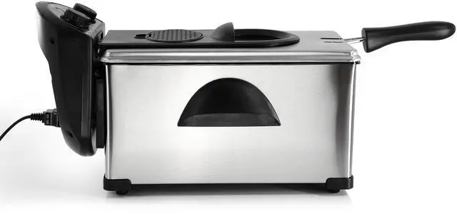Alt view image 6 of 7 - MegaChef 3.17 Quart Stainless Steel Electric Deep Fryer with Timer