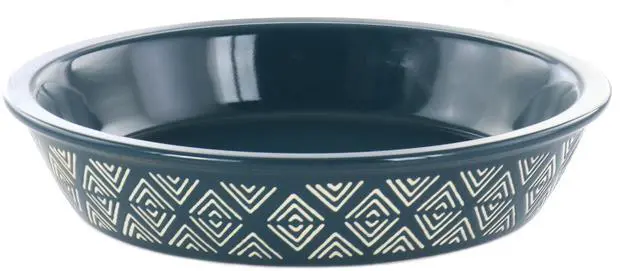 Main image of Laurie Gates 10 Inch Wax Relief Stoneware Tierra Pie Dish in Blue