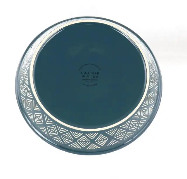 Alt view image 3 of 6 - Laurie Gates 10 Inch Wax Relief Stoneware Tierra Pie Dish in Blue