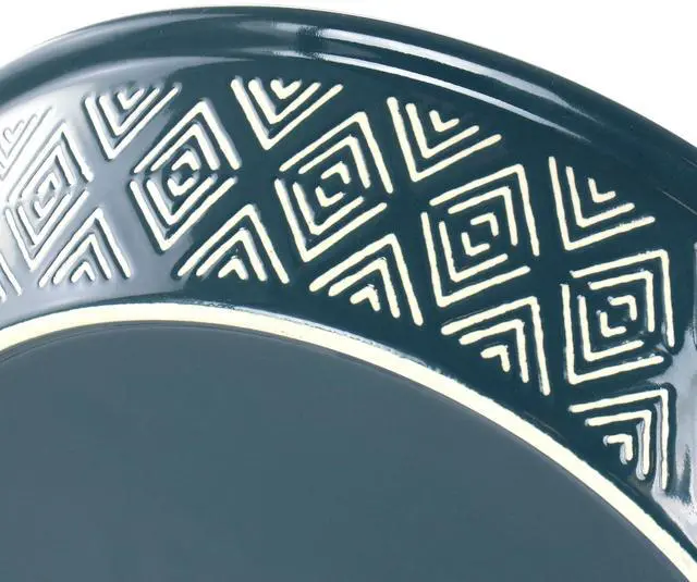 Alt view image 4 of 6 - Laurie Gates 10 Inch Wax Relief Stoneware Tierra Pie Dish in Blue
