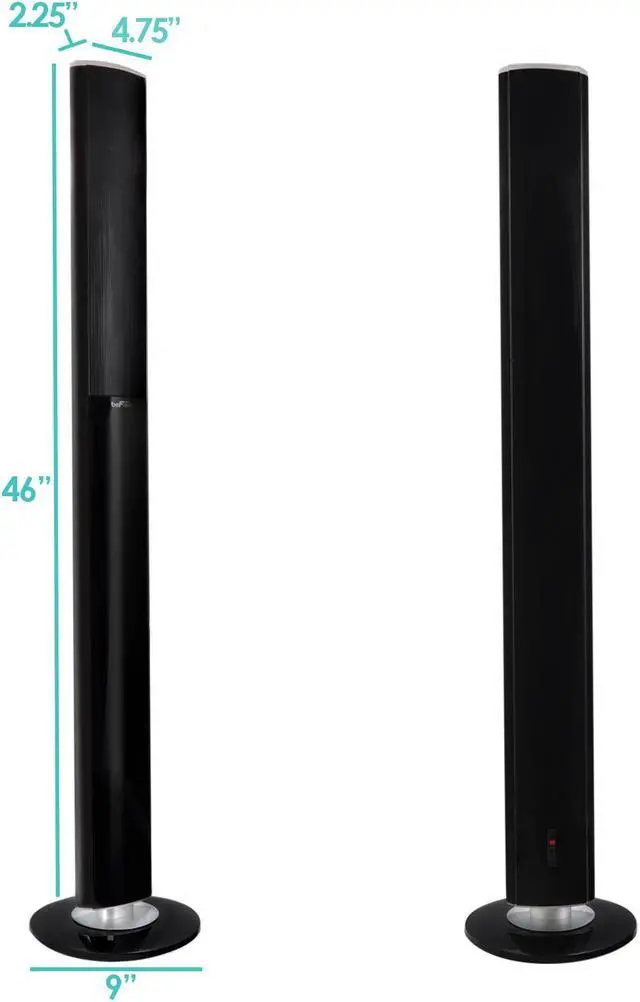Alt view image 6 of 7 - beFree Sound 2.1 Channel Powered Bluetooth Dual Wood Tower Speakers with Optical Input