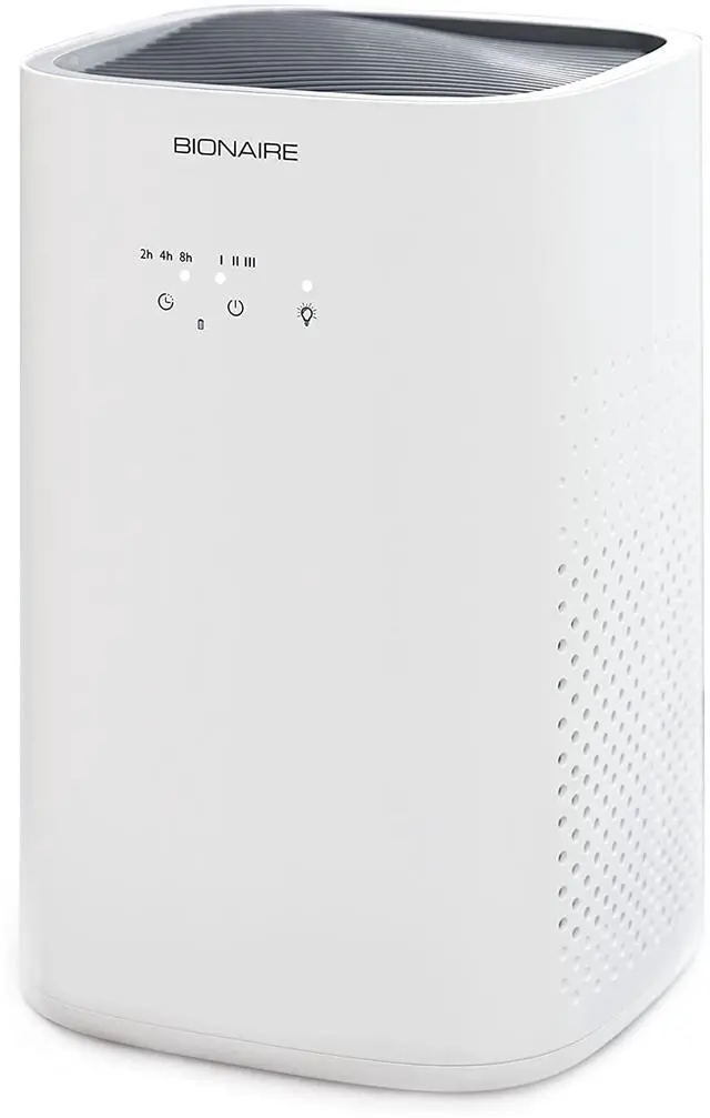 Alt view image 11 of 12 - Bionaire True HEPA 360° Air Purifier for Medium Rooms, Air Filter for Allergens, Pets, and Dust with Quiet Setting and Night Light, 3 Speeds, White