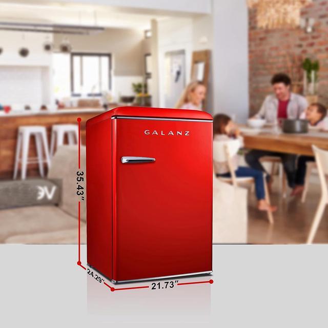 Alt view image 4 of 5 - Galanz 4.4 Cu. Ft. Retro Style Compact Single Door Refrigerator in Red