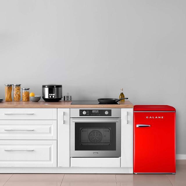 Alt view image 5 of 5 - Galanz 4.4 Cu. Ft. Retro Style Compact Single Door Refrigerator in Red
