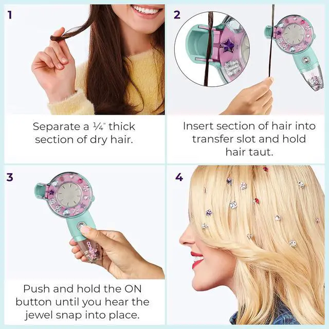 Alt view image 4 of 4 - Conair Quick Gems Hair Jeweler Styler in Turquoise and Pink