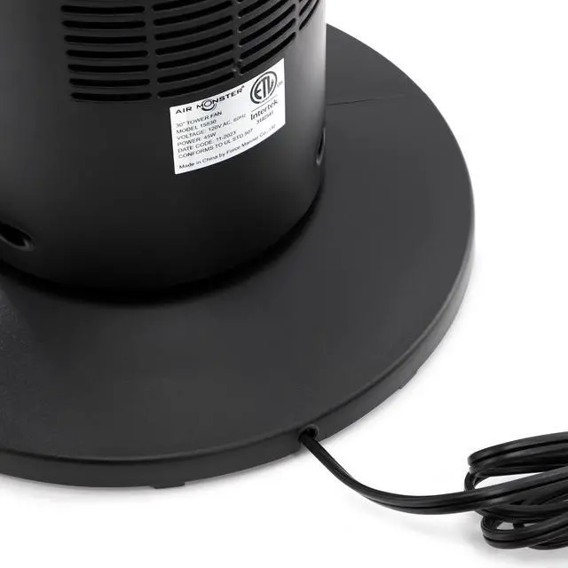Alt view image 5 of 6 - Air Monster 30 Inch 3 Speed Oscillating Tower Fan in Black