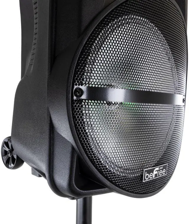 Alt view image 4 of 5 - beFree Sound 12 Inch PA Bluetooth Rechargeable Portable Party Speaker with Reactive LED Lights and Stand