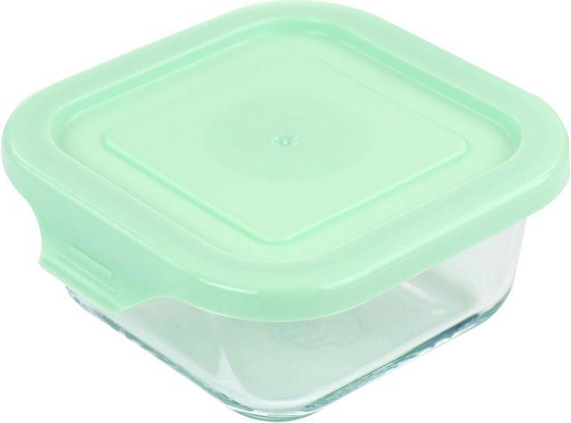 Martha Stewart Square Glass Storage Containers with Mint Lids