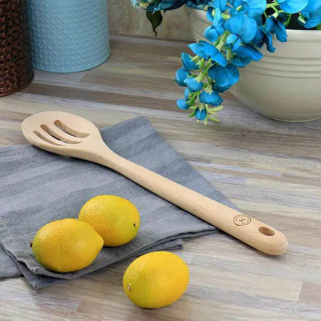 Alt view image 5 of 5 - Martha Stewart 14 Inch Beech Wood Slotted Spoon