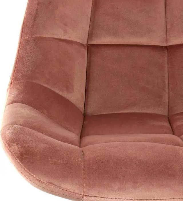 Alt view image 4 of 6 - Elama 2 Piece Velvet Tufted Bar Chair in Pink with Metal Legs