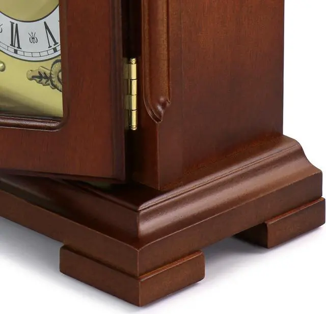 Alt view image 5 of 7 - Bedford Clock Collection Redwood Mantel Clock with Chimes