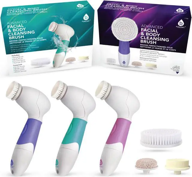 Alt view image 5 of 6 - Pursonic Waterproof Facial Cleansing Brush in Aqua