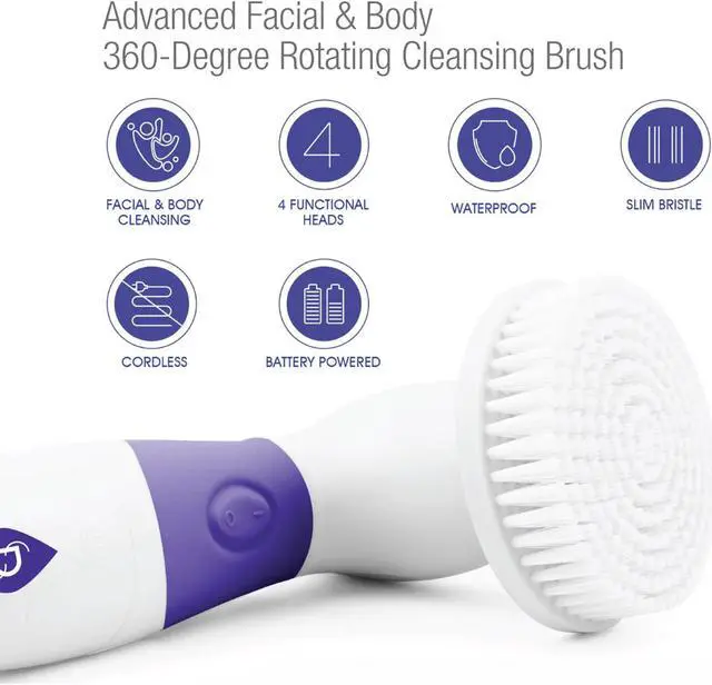 Alt view image 6 of 6 - Pursonic Waterproof Facial Cleansing Brush in Aqua