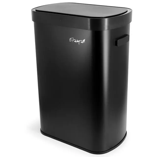 Alt view image 2 of 7 - Elama 13 Gallon Automatic Sensor Hands Free Trash Can in Black