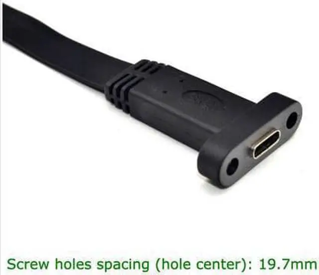Alt view image 12 of 12 - Motherboard 20Pin USB 3.1 Type-E Header Male Gen2 10Gbps to USB 3.1 Type-C USB-C Female Extension Data Cable with Back Panel Standard Full Height Bracket 12cm Backplate Black 30cm