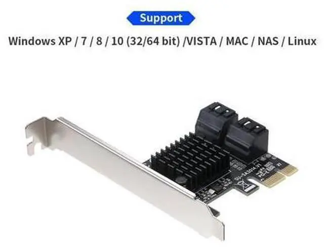 Alt view image 5 of 7 - PCIE to SATA Card PCI-E Adapter PCI Express to SATA3.0 Expansion Card 4Port SATA III 6G for SSD HDD
