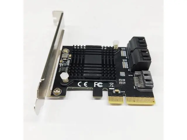 Alt view image 2 of 6 - Add On Cards PCIE SATA Controller PCI-E SATA Hub/Card PCIE to SATA 3.0 Card 5-Ports SATA3 SSD PCI Express X4 Gen3 Adapter