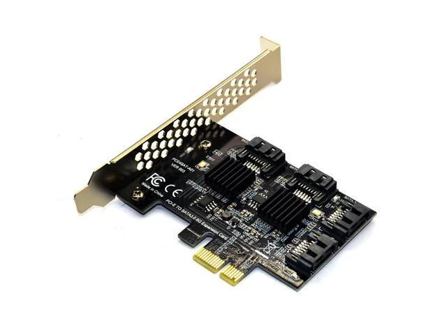 Alt view image 6 of 6 - 4 port SATA 3.0 to PCIe expansion Card PCI express PCI e SATA Adapter PCI-e SATA 3 Converter with Heat Sink for PC IPFS SSD HDD