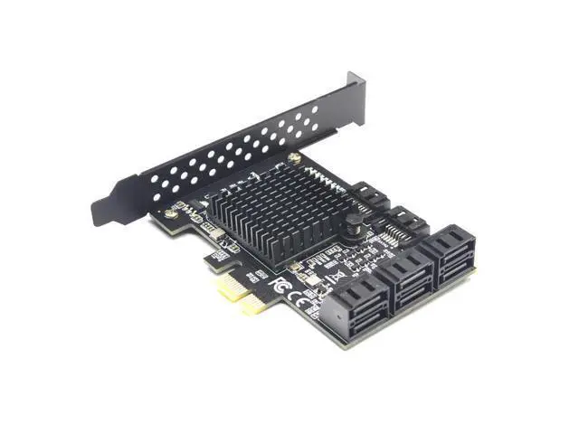 Alt view image 3 of 6 - 88SE9215 Chip 8 Ports SATA 3.0 to PCIe Expansion Card PCI Express SATA Adapter SATA 3 Converter with Heat Sink for HDD PCIE SATA