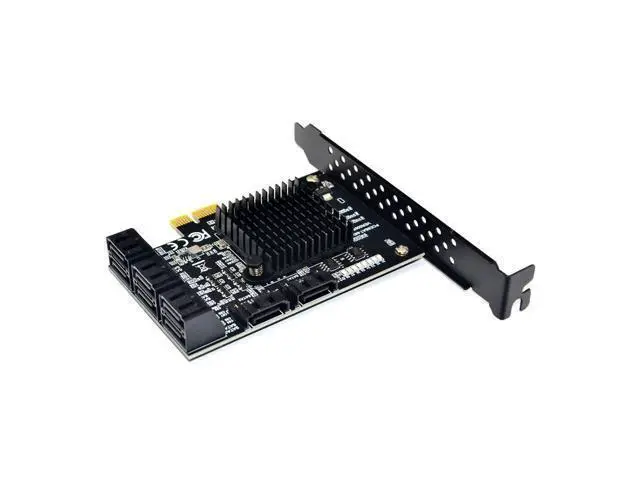Alt view image 4 of 6 - 88SE9215 Chip 8 Ports SATA 3.0 to PCIe Expansion Card PCI Express SATA Adapter SATA 3 Converter with Heat Sink for HDD PCIE SATA