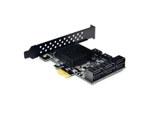 Alt view image 6 of 6 - 88SE9215 Chip 8 Ports SATA 3.0 to PCIe Expansion Card PCI Express SATA Adapter SATA 3 Converter with Heat Sink for HDD PCIE SATA