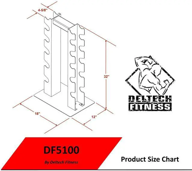 Alt view image 4 of 4 - Deltech Fitness 6 Pair Vertical Dumbbell Rack (DF5100)