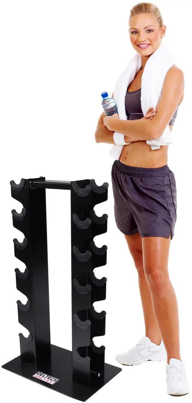 Alt view image 3 of 4 - Deltech Fitness 6 Pair Vertical Dumbbell Rack (DF5100)