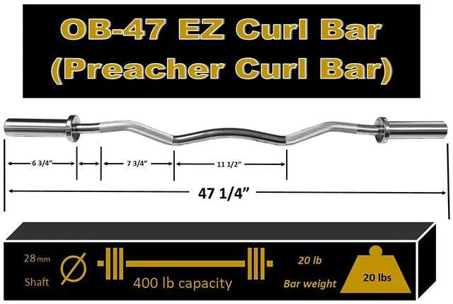 Alt view image 7 of 7 - Deltech Fitness Olympic Preacher Curl Bar (OB-47)