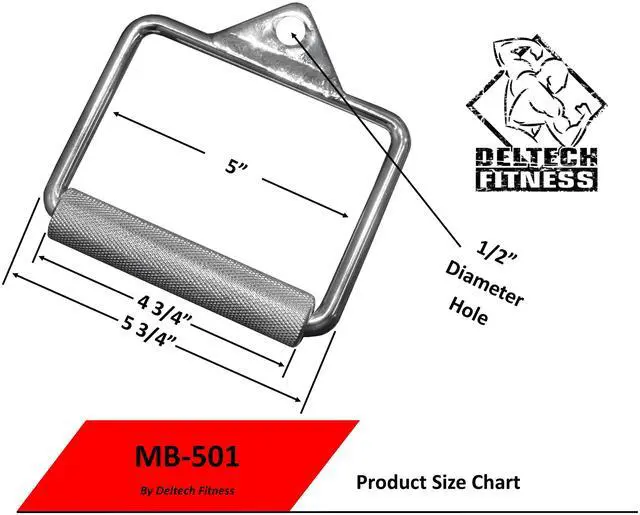 Alt view image 7 of 7 - Deltech Fitness Single Grip Cable Handle (MB-501)